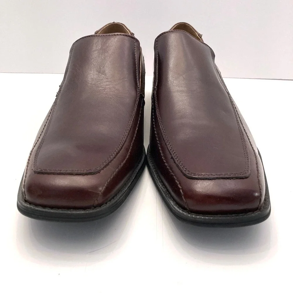 Joseph Abboud Dress Loafers‎ Shoes Brown Leather Square Apron Toe Men's 11.5M